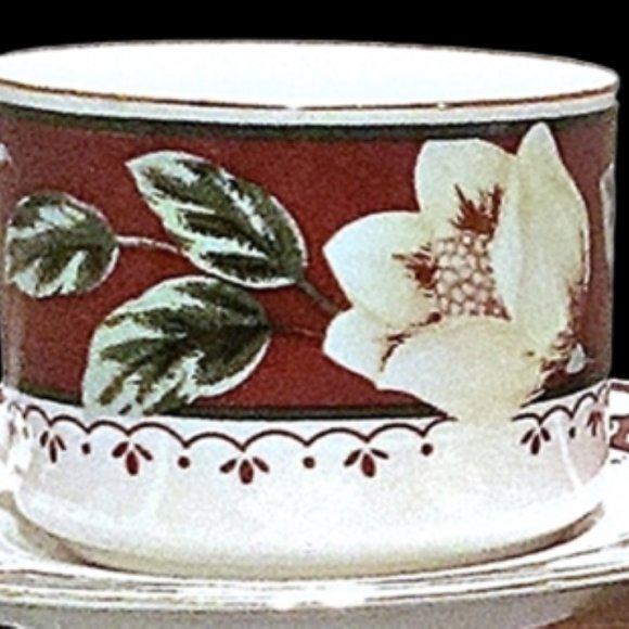 Coffee Cup Saucer Set, Gibson Housewares, Cottage Kitchen, Farmhouse Kitchen - Picture 4 of 9